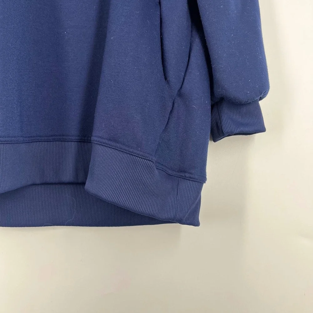 Halara Womens Oversized Crewneck‎ Sweatshirt Pleated Back Side Pockets Size L